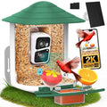 birdsnap® TUC Bird Feeder with Camera Solar Powered 2K Video with 32GB Card | AI Bird Species Identification, Squirrel-Proof, IP65 Waterproof, Outdoor Wireless, 2.4G WiFi, Gift for Mom Dad Bird Lovers - color: Yellow