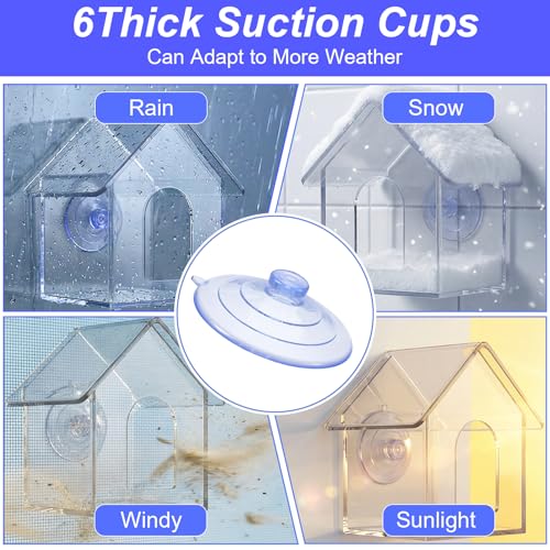 6 Packs Suction Cup for Bird Feeder, Strong Suction Cups Replacement for Window Bird Feeder, 2.5'' Window Suctions Cup for Glass Hummingbird Feeders Accessories