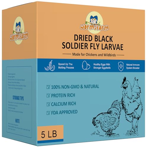 5lb Dried Black Soldier Fly Larvae for Chickens,More Ca Than Mealworms | Treats for wild birds,laying hens,blue birds - size: 5 Pound (Pack of 1)