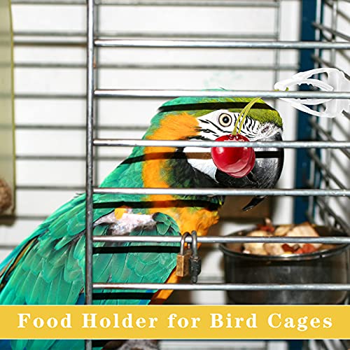 6 Pieces Bird Cage Food Holder Parrot Fruit Vegetable Clips Bird Cage Feeder Clip for Budgie Parakeet Cockatoo Macaw Cockatiel Conure | Clip On Cage Bars, Holds Fruit Veggie Greens, Fits Budgie Cockatoo Macaw Conure, Spring Grip Feeder, 6 Pack