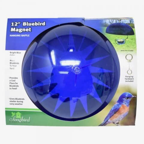 12 Inch Cobalt Blue Dome Baffle, Bluebird Feeder Shade and Guard | Cobalt Blue Color; Bluebird Attracting; 12 Inch Dome; Feeder Shade - color: Blue