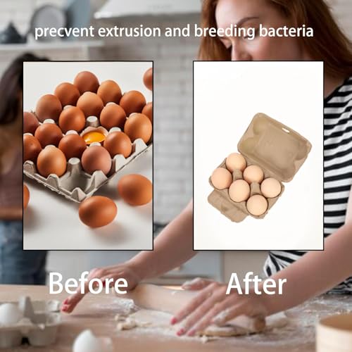 40 Pack Egg Cartons Cheap Bulk, 2x3 Style Reusable Egg Cartons Bulk | Empty Natural Paper Pulp Egg Cartons, Sturdy Design Egg Carton for Fresh Chicken Eggs