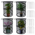4 Pack Pop up Plant Covers Tent from Animals, 20"H X 13"D Insect Barrier Mesh Plant Guard Cover Net Black Garden Plant Protectors Mini Greenhouse Plant Protection Cage with Stakes for Outdoor Plants - color: Black