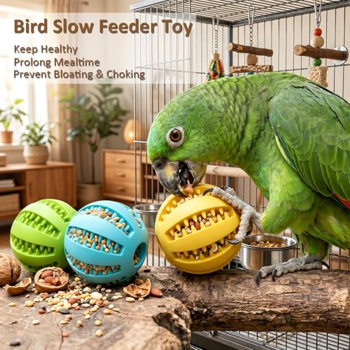 3 Pcs Bird Foraging Toys Puzzle Feeders, Parrot Foraging Toys for Parakeet Parrots Lovebirds Macaws Hamsters Guinea Pigs