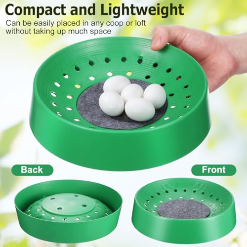Balacoo 10 Pcs Pigeon Nest Bowls, Durable Plastic Dove Nesting Box with Pad | Breathable Washable Quail Nest, Bird Egg Rest Beds for Doves, Pigeon, Quails & Small Birds - Bird Cage Supplies (Green)