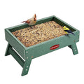 Kingsyard Ground Bird Feeder, Elevated Tray with Recycled Poly Lumber | Metal Mesh Base, Quick Drainage, Foldable Legs for Easy Storage, 5 Lbs Seed Capacity, Weather Resistant, Easy to Clean, Green - color: Green