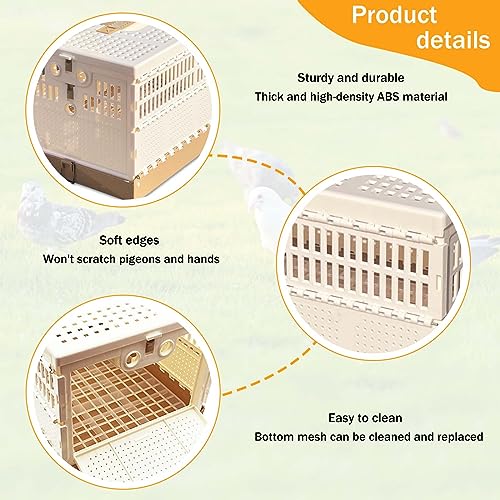 Folding Bird Cage Pigeons Travel Cage Training Cage Release Pairing Cage Plastic Nest Box for Pet Bird Racing Small Animals - size: M
