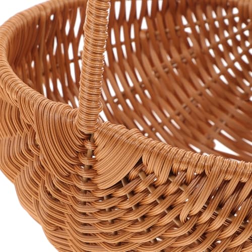 SEWACC Wicker Basket with Handle Weaving Easter Basket Flower Girl Picnic for Home Party Wedding Decor