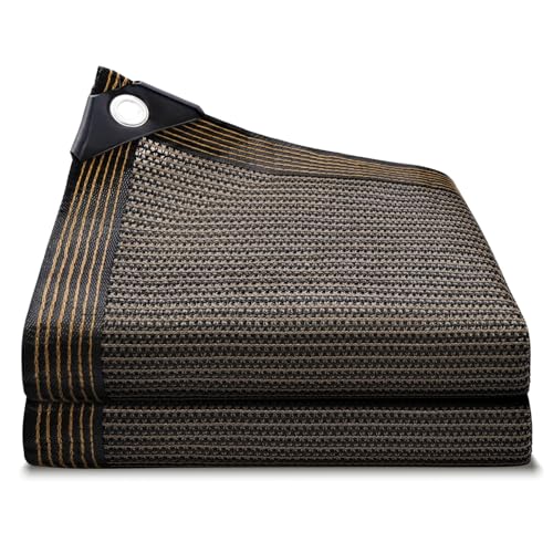 90% Coffee Brown Shade Cloth, 10 x 10 ft with Reinforced Grommets | Durable mesh shade net for greenhouses, plants, chicken coops, pergolas, pools, canopies, patios and gardens - color: 10ftx10ft