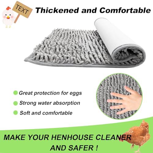 8 pcs Soft Chicken Nesting Pads for Laying Eggs Chenille Velvet Nesting Pads for Chicken Coop Warm Nesting Box Pads 12 x 20 inches