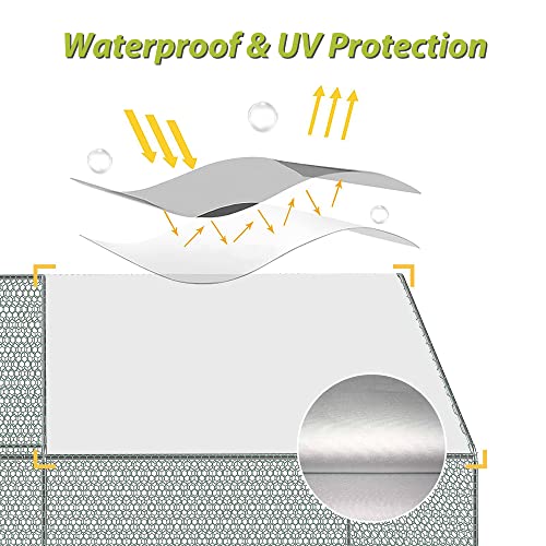 Outdoor Metal Chicken Coop Cover with 22 pcs Ball Bungee Cords, for Large Walk-in Chicken Run Pen, Waterproof, Fence Chicken Cages Cover, 11'Lx6.33'W (Only Cover, Frame Not Included) 1 Pack - size: 1 pack