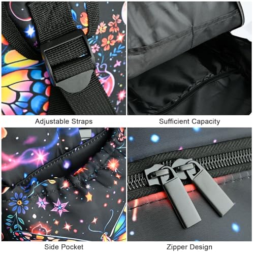 Butterfly Kids Backpack School Backpack Teens Bookbag for Girls Boys Hiking Camping Travel Sports - color: Butterfly
