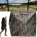 Portable Hunting Blind for 3-4 Persons for Turkey Duck Hunting | 270° See Through Ground Deer Blind with Silent Windows, Windproof Pop Up Blind with Carry Bag, Tent Stakes and Wind Ropes