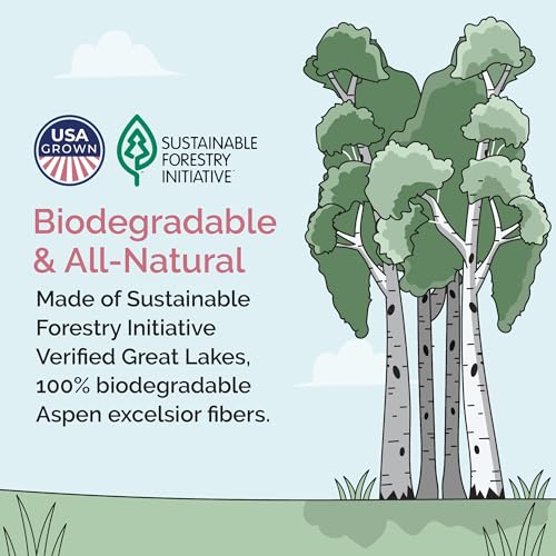 Chicken Nesting Pads (40 Pack) USA Grown, 100% Biodegradable, Sustainably Harvested, Aspen Excelsior Pads, 13"x13", Chicken Nesting Box Pads - size: 40 Pack