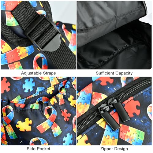 Autism Kids Backpack School Backpack Teens Bookbag for Girls Boys Hiking Camping Travel Sports - color: Autism