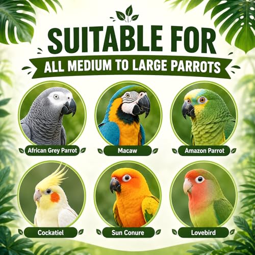 Extra Large Parrot Toy, 21-Inch Natural Wooden Macaw Chew and Shred Toy for African Grey, Macaw, Amazon Parrots and Other Medium to Large Parrots