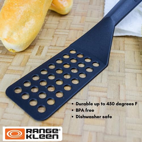 Black Nonstick Slotted Spatula/Turner for Crepes, Eggs, Brownies, Lasagna