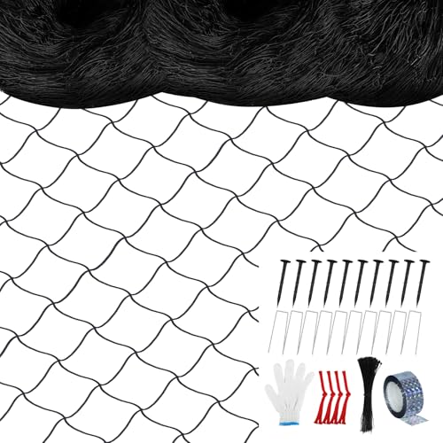 25 x 50 Ft Bird Netting with 2.4" Square Mesh Bird Net for Chicken Coop | Heavy Duty Nylon Poultry Netting for Garden Protect Fruit Trees, Vegetables and Plants Against Birds, Deer - size: 25' x 50'