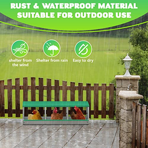TOCRETOARE Chicken Nesting Boxes, 3 Hole Nesting Box for Laying Eggs, Heavy Duty Metal Nest Boxes for Chicken and Poultry to Collect Eggs, Chicken Laying Boxes Hens Chicken Coop Box - size: 29.0"L x 17.0"W x 14.0"H