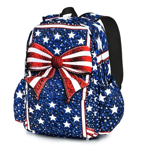 American Flag Star Backpack School Backpack Teens Bookbag for Girls Boys Hiking Camping Travel Sports - color: Star