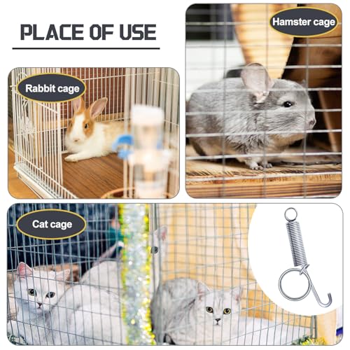 24pcs Silver Metal Finger Spring Hook Lock Spring Latch for Stabilized Bird，Cat， Hamster， Rabbit，Dog，Parrot，Hedgehog Pet Wire Cage Door (Silver)