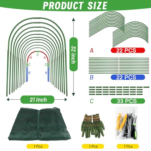 Chicken Runs for Yard,79" & 157" Extra Long Foldable Chicken Tunnels for Outside,All-in-One Kit with Sun Protection Net, Removable Door, Frame & Tools (Green, 393 * 21 * 32 inches) - size: 393*21*32 inches