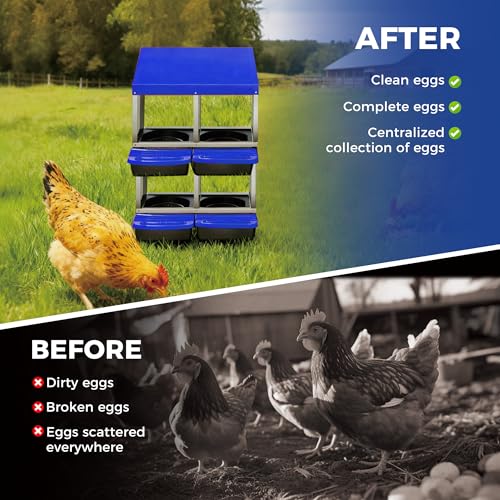 Chicken Nesting Boxes with Cleanable Pull-Out Trays, 4-Hole Wall Mount Roll Away Nest for Easy Cleaning & Egg Collection - size: 4 holes 2 layers