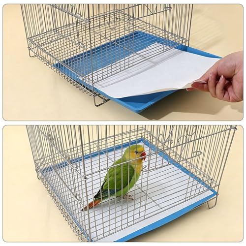 100 Sheets Bird Cage Liner Papers, Disposable Bird Cage Paper Liners, Cuttable Pet Animal Cages Cushion, Precut Absorbent Bird Paper for Bird Parrot Small Animal, 6.7 x 10.2'' - size: 6.7''x 10.2''
