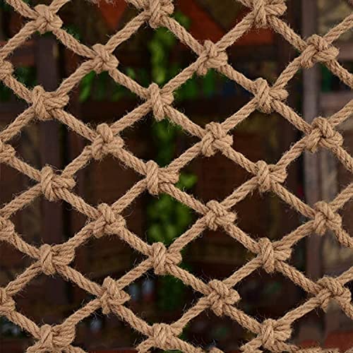 Safety Anti-Fall Fence Net for Children Pet Cat,Cargo Net Climbing Rope,Playground Climbing Children Net Woven Rope Truck Trailer Netting Swing Treehouse Hammock Rope (Jute, 1Mx1M(3.3FTx3.3FT)) - size: 1Mx1M(3.3FTx3.3FT)