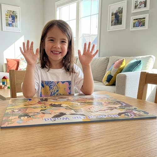 'Birds of the World' 25 Piece Puzzle with Frame for Kids Ages 3-5 | Lost Piece Guarantee | Unique Shapes | Child-Centric Design | Educational Toy for Cognitive Development, STEM, Fine Motor