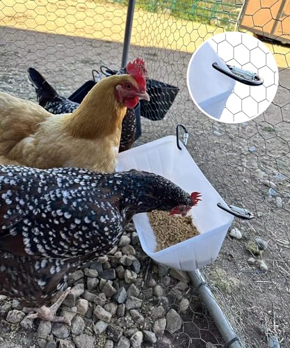 Chicken Feeders, 3 Pack, Duck Feeders and Waterers, Hanging Poultry Water Feeder, Livestock Fence Feeder, Feed Trough and Waterer Bucket with Clips, Blue - color: 3 Pack Blue