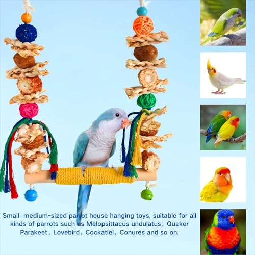 Bird Swings Toys for Parakeets Parrot,Bird Cage Hanging Chew Toys | Bird Cage Hanging, Chew Toys