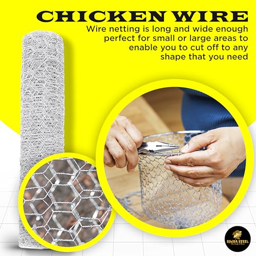 Chicken Wire 48 in x 100 FT x 2” Mesh x 20GA | Poultry Wire Netting | Hot Dipped Galvanised | Hexagonal Galvanized Mesh for Chicken Coop, Rabbit Cage, Fence Barrier PM48x100x2 - style: 48 in x 100 FT x 2 in