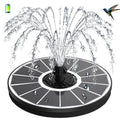 3.5W Solar Fountain with 2000mAh Battery - Work On Cloudy Days - Upgrade Glass Panel Solar Bird Bath Fountain, Hummingbird Water Feature Pump with 7 Nozzles, 4 Fixed Pipes for Garden, Pool - color: White