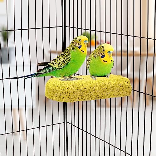 Bird Calcium Teeth Chew Toy Hamster Grinding Stone for Parrot Parakeet Cockatiel Rabbit Chinchilla Squirrel Cage Perch Stand (Random Color) (S) - size: S