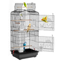 VEVOR 41-inch Open Top Large Parrot Bird Cage, Hanging Bird Cage for Parakeets Finches Canaries Lovebirds Cockatiels Budgies Small Quaker Conures Travel Pet Flight Birdcage with Swing and Perch - size: 18.0"L x 14.0"W x 36.4"H