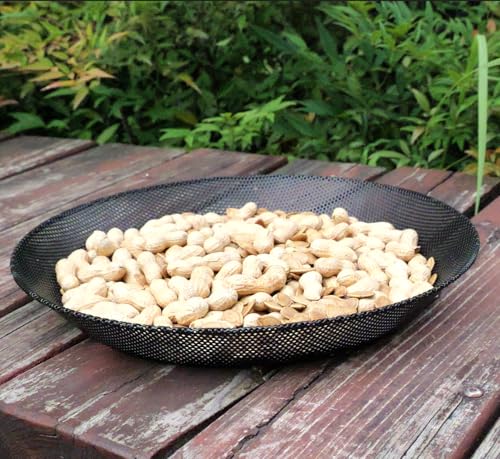 2pcs Metal Round Bird Feeders Tray, Wild Birds Seed Feeder, Mesh Tray Outdoor Accessory for Humming Bird Feeders Station - color: Metal Tray(28CM)*2