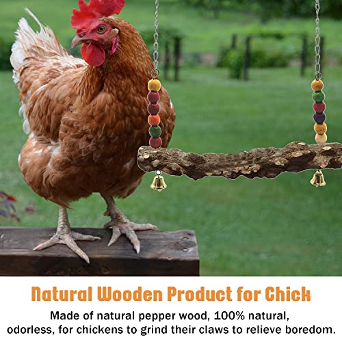 Chicken Bird Swing,Chicken Perch,Natural Wooden Swing Toys,Wood Stand for Chick,Safe and Relief of Stress,Chicken Coop Accessories,Coop Swing for Chicken Bird,Parrot,Hens (2pcs) - color: 2pcs