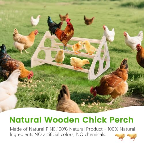 2Set Wooden Chick Perch, Chicken Rocking Roosting Bar, Chicken Perches Roosting Bar for Chicks, Birds, Parrots
