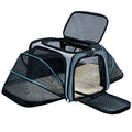 Cat Dog Carrier - Airline Approved Expandable Soft-Sided Pet Carrier with Removable Fleece Pad and Pockets, for Cats/Puppy and Small Animals Large(2 side expandable) | 2 Side Expandable, Removable Fleece Pad, Pockets, For Cats/Puppy Small Animals - size: