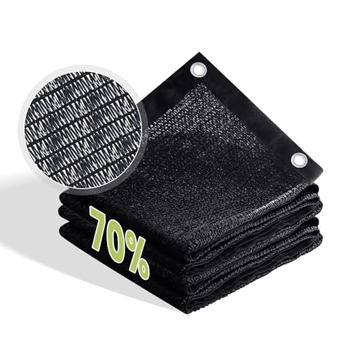 70% Patio Shade Cloth 3×10 FT with Grommets, Outdoor Sun Shade Fabric UV Protection for Backyards, Chicken Coop, Greenhouse, Carport, Garden, Black - size: 70%-0 3 × 1 0 FT