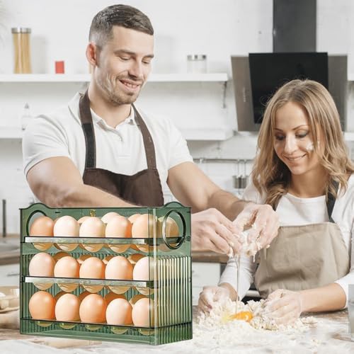 Koja 30-Egg Flip-Up Fridge Organizer - 3-Layer BPA-Free Storage Container - size: 3-Layer
