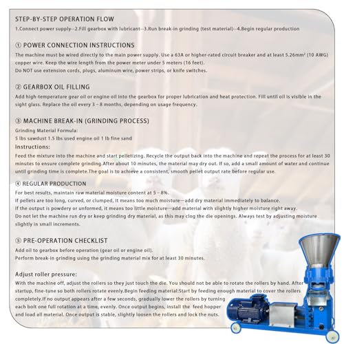 110V Feed Pellet Mill Machine 3 Head Rollers Pellet Maker Machine | for Chicken Duck Poultry Livestock Farm Animal, 200KG/H, 5.5KW, w/Air Switch, Splash Plate, 2.5/3/4/5/6/8mm Grinding Discs