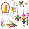 8 Pcs Parakeet Cockatiel Bird Toys, Parrots Conures Budgies Cage Accessories