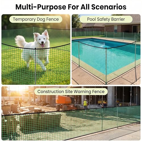 6.6x100ft Plastic Mesh Fencing,0.4in Mesh Deer Fence | Green Garden Fence with Reinforced Double Black Edges,Heavy Duty Animal Barrier for Yard and Plant Protection - size: 6.6ft x 100ft