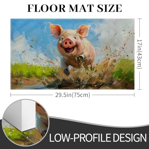 Funny Pig Doormat 17x29.5 Inch, Cute Piglet Indoor Door Mat, Farm Animal Non-Slip Welcome Rug Gifts for Living Room, Kitchen, Bedroom,Farmhouse Decor - color: Funny Pig