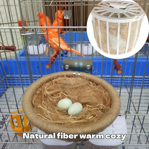2Pcs Bird Nesting Material with Holder Soft Parakeet Hummingbird Nesting Material for Hummingbird Finch Outside and Cage Use