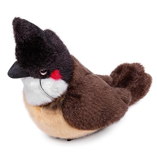 Simulation White Stuffed Animal Toy - 10 inch Rock Pigeon Toys, Cute Pigeon as Gift for Kids (Red-Whiskered Bulbul) - style: Red-whiskered Bulbul