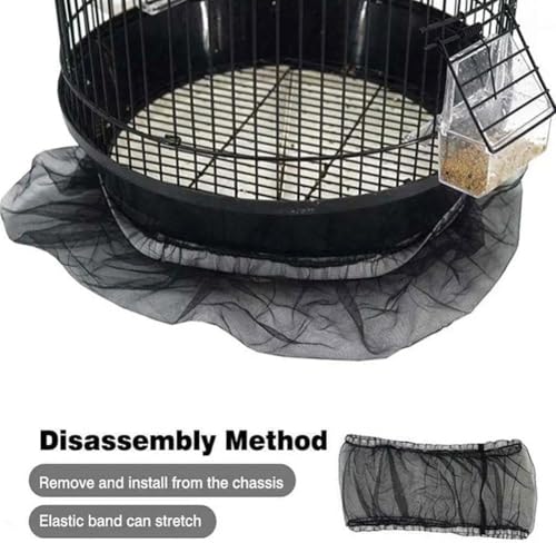 Bird Cage Cover,Universal Birdcage Seed Catcher Guard Net Cover, Nylon Pet Bird Cage, Airy Gauze Birdcage Accessories Mesh Net Bonsai Protection Accessories