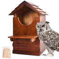 Large Barn Owl House, Large Opening Wooden Owl Houses for Outdoors, Ventilated and Moisture-Protected OwlBox with Mounting Screws and A Bag of Wood Shavings(8 * 7 * 15inch)